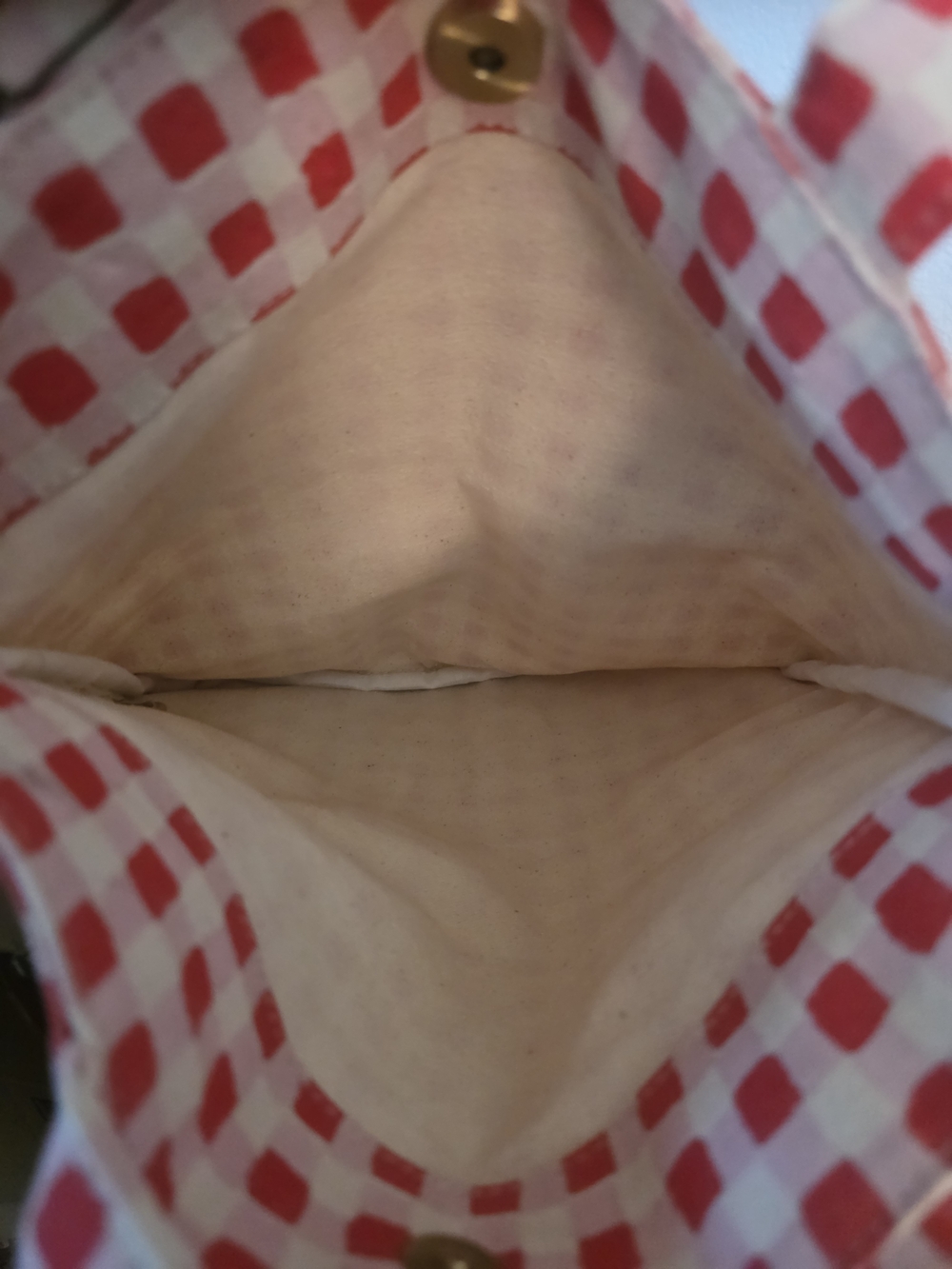 Patterned RED Checked Ruffle Tote - Picture 3 of 5